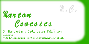 marton csocsics business card